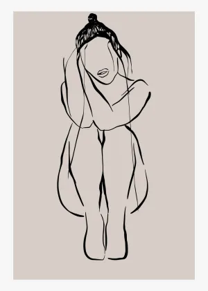 Female Nude Line Art Abstract Wall Art Print (3)