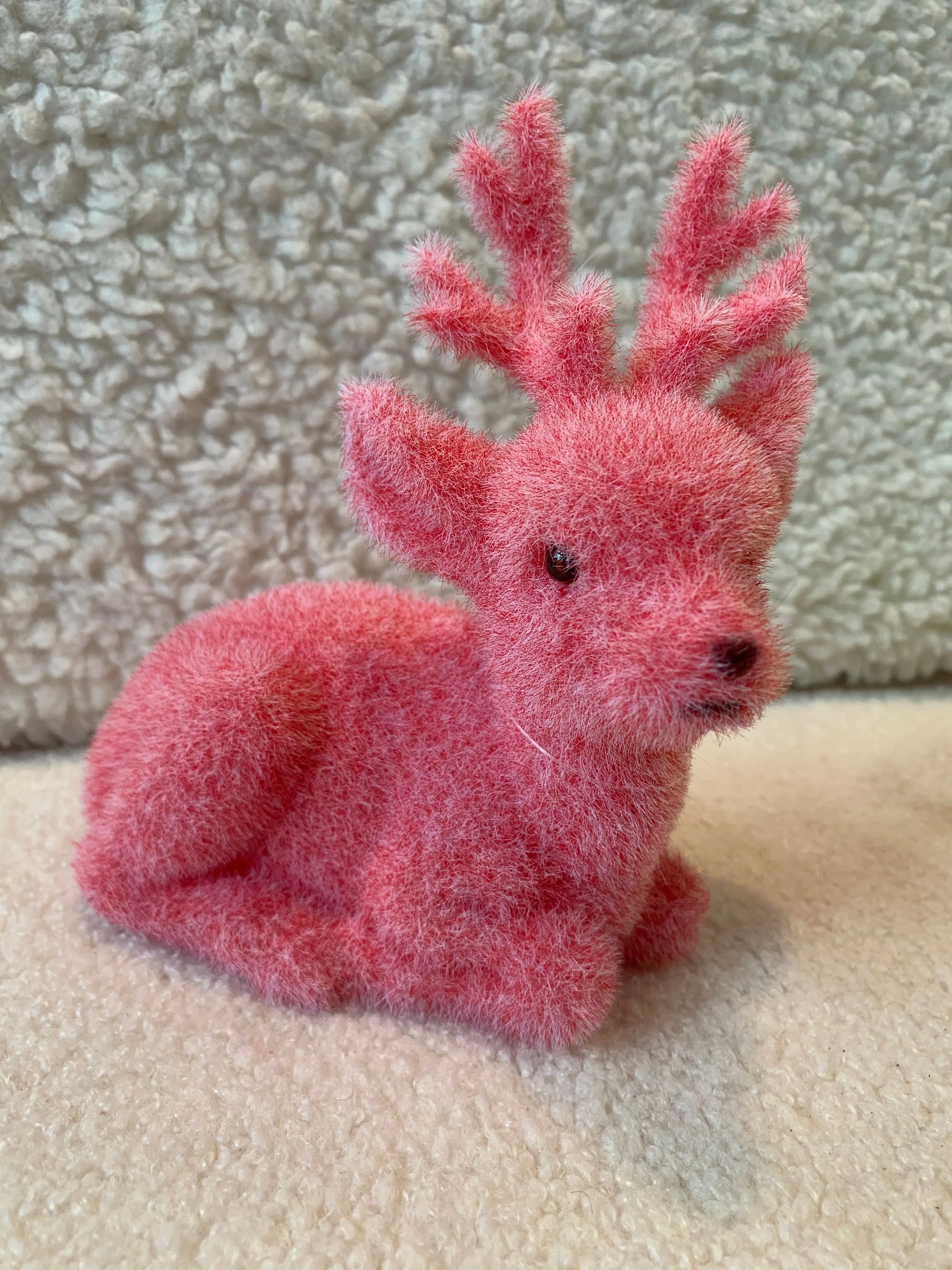 Flocked Sitting Deer Decor