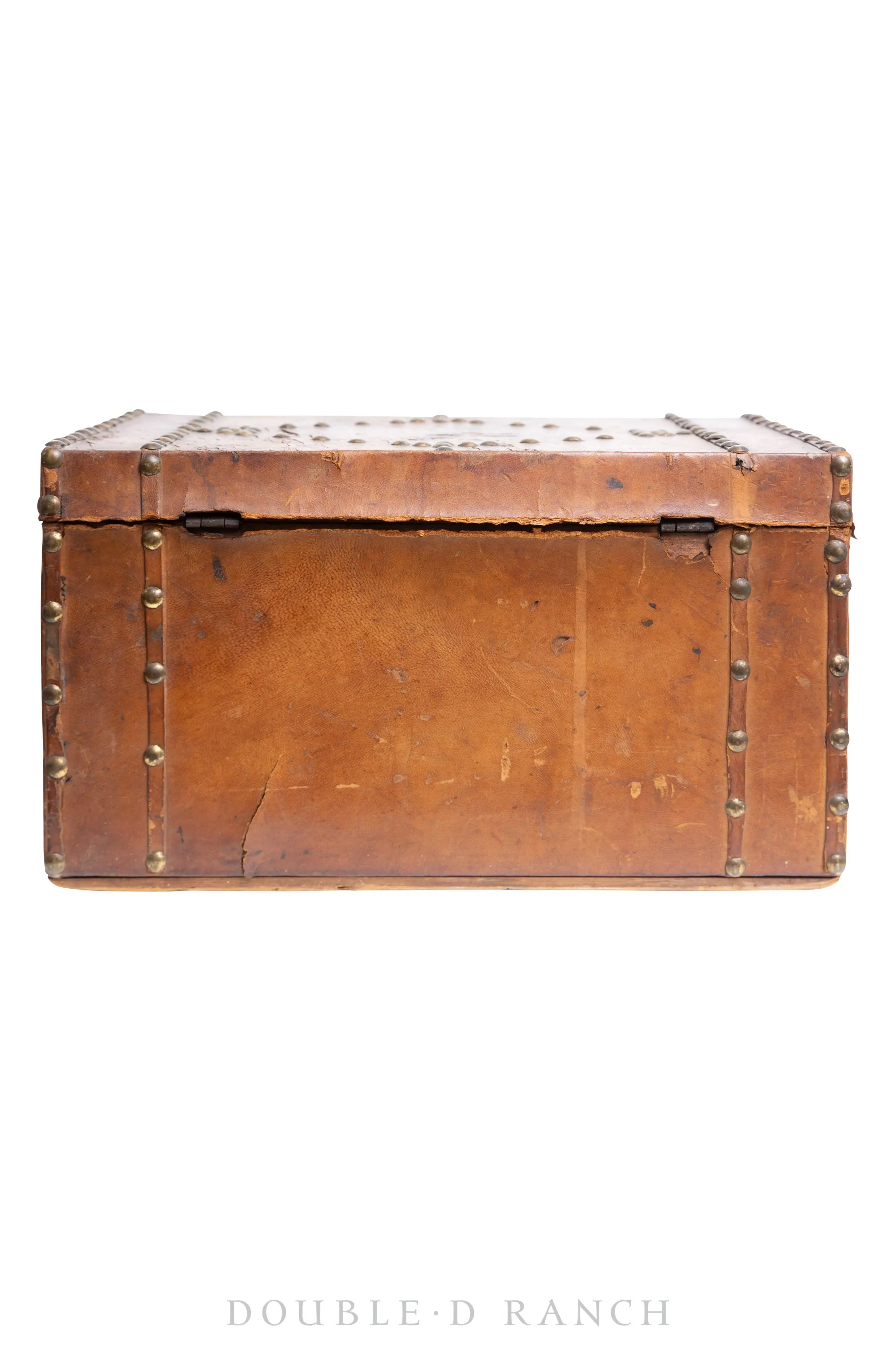 Furniture, Trunk, Leather, Studded, Vintage, 258