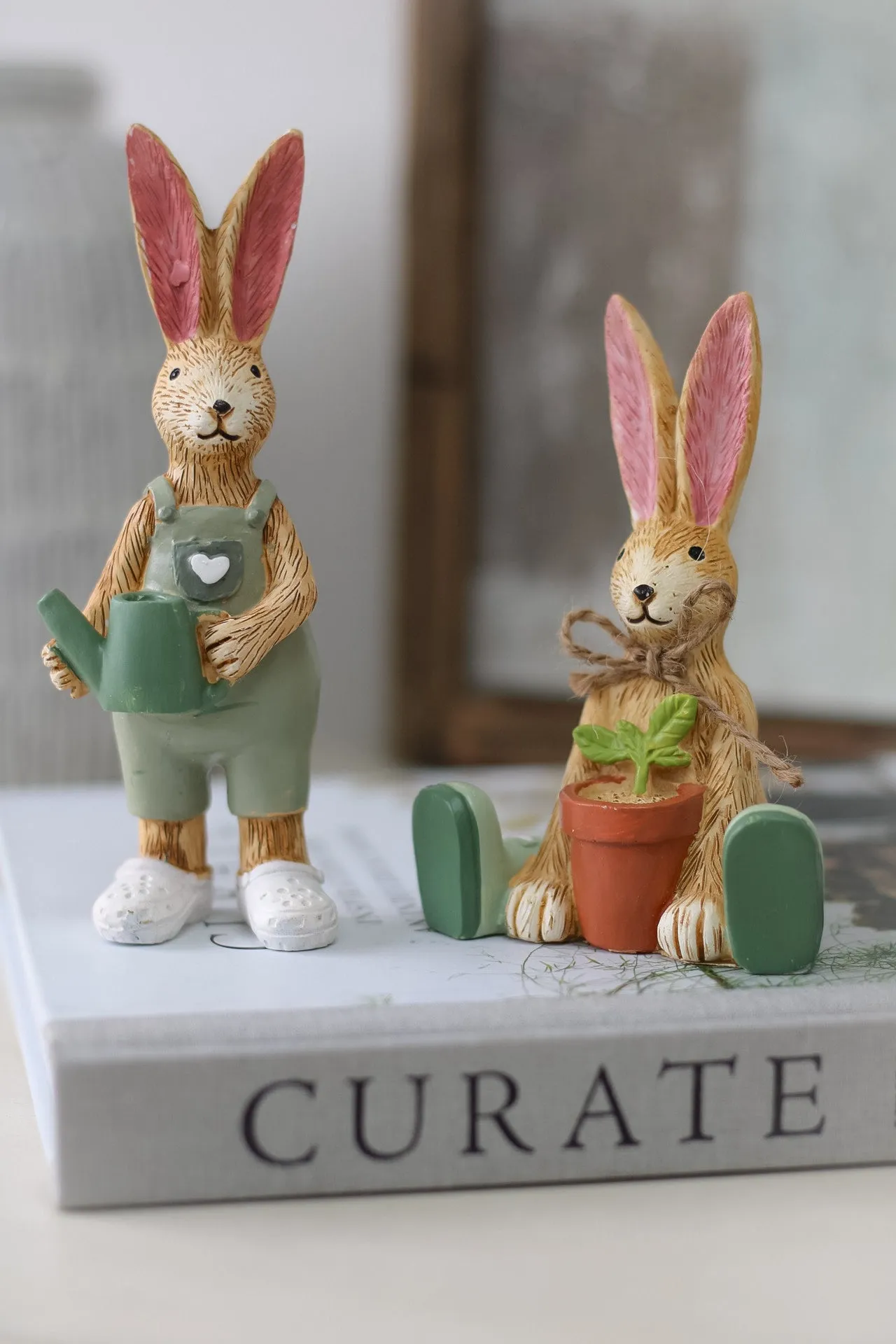 Gardening Rabbit Ornament