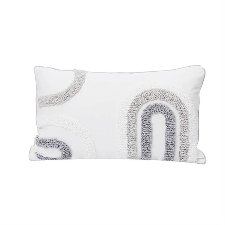 Geometric Woven Tufted Lumbar Pillow | Curve