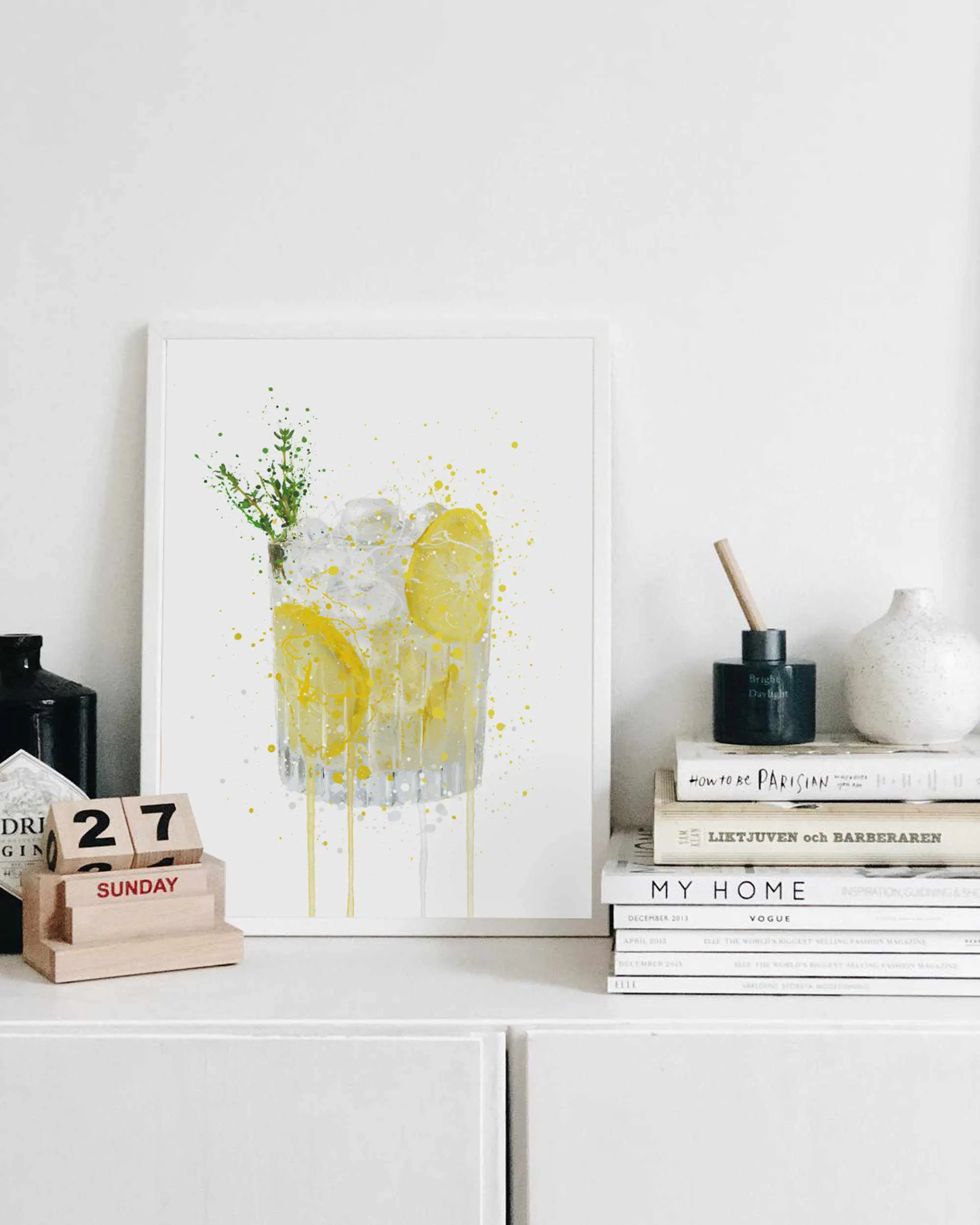 Gin and Tonic 'Lemon & Thyme' Wall Art Print