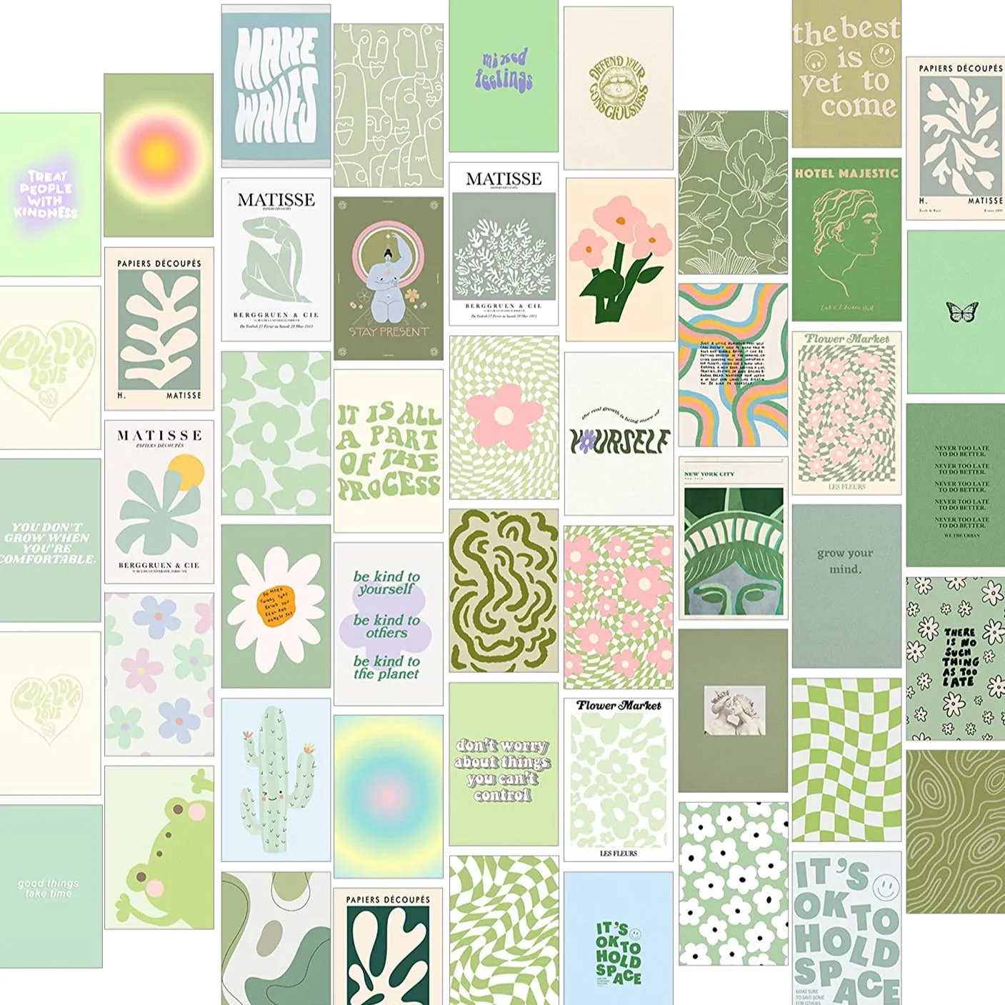 Green Pastel Wall Collage Kit