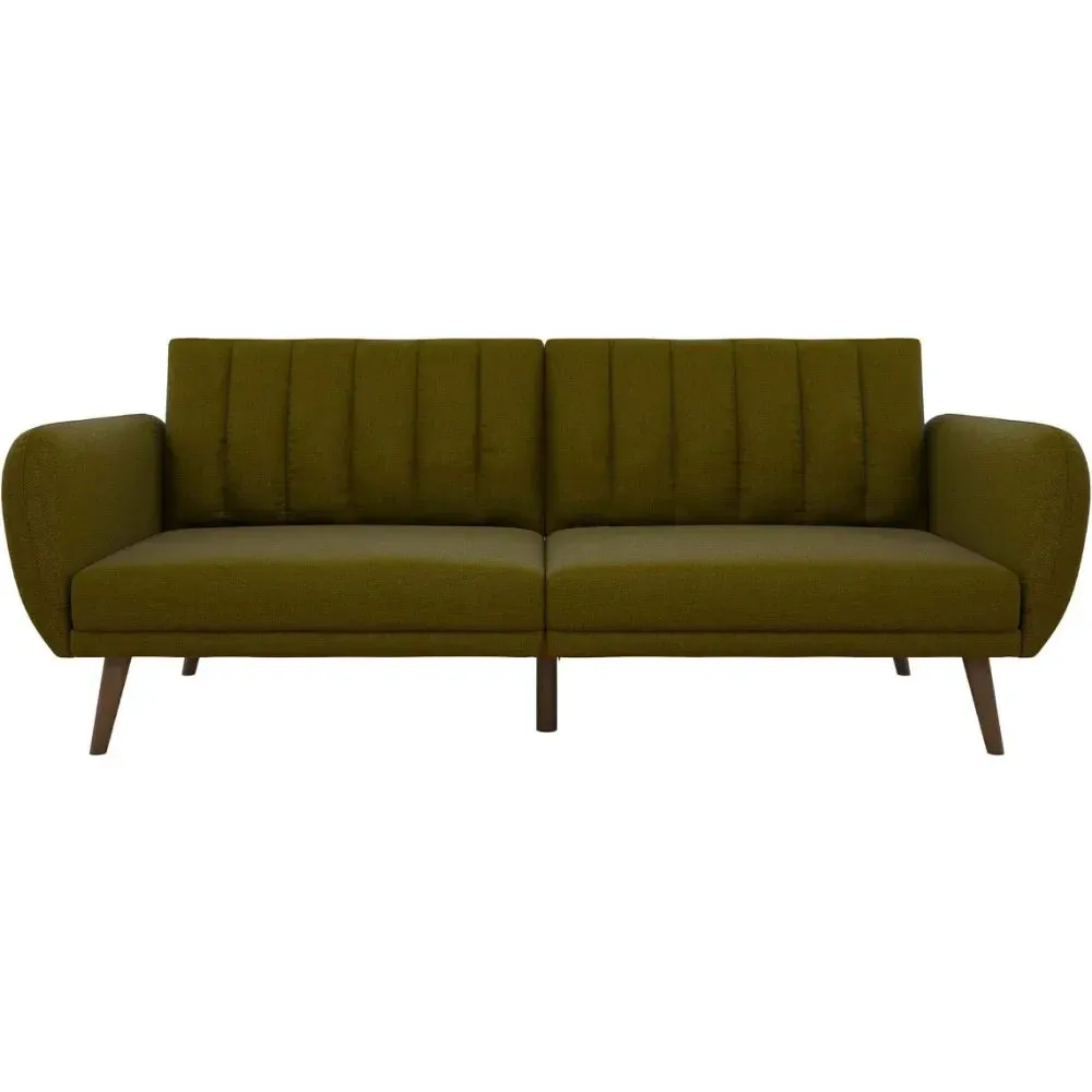 Green Ribbed Sleeper Sofa