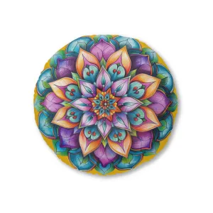 Handmade Mandala Art Floor Cushion - Tufted Round Pillow