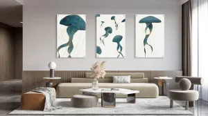 Jellyfish Pattern Set of 3 Prints Modern Wall Art Modern Artwork