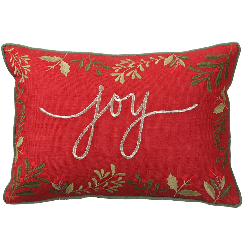 Joy Embroidery Pillow