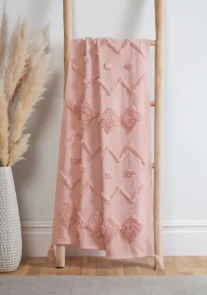 Juniper Tufted Throw 50x60 - Pink