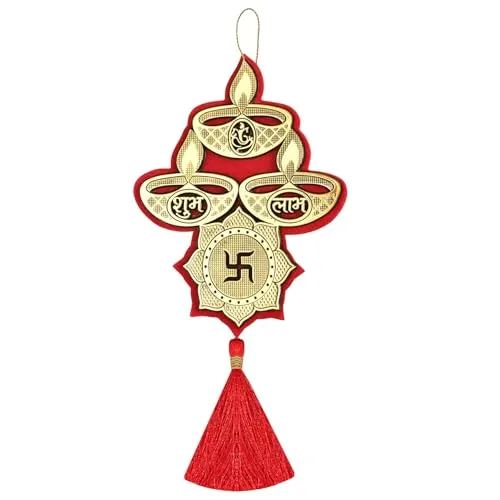 Kitlyn Diwali Jumar Toran/Home Decor/Wall Hanging/Shubh Labh, Swastik, Diya Shape/Home Office Door Décor Toran (Pack of 1)