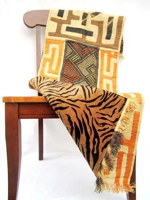 Kuba Reversible Throw with Black and Brown Zebra Print