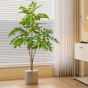 Large Artificial Tree Green Leaves Plant For Modern Interior Design Faux House Plant For Living Room Dining Room Home Office Decor 76-140cm