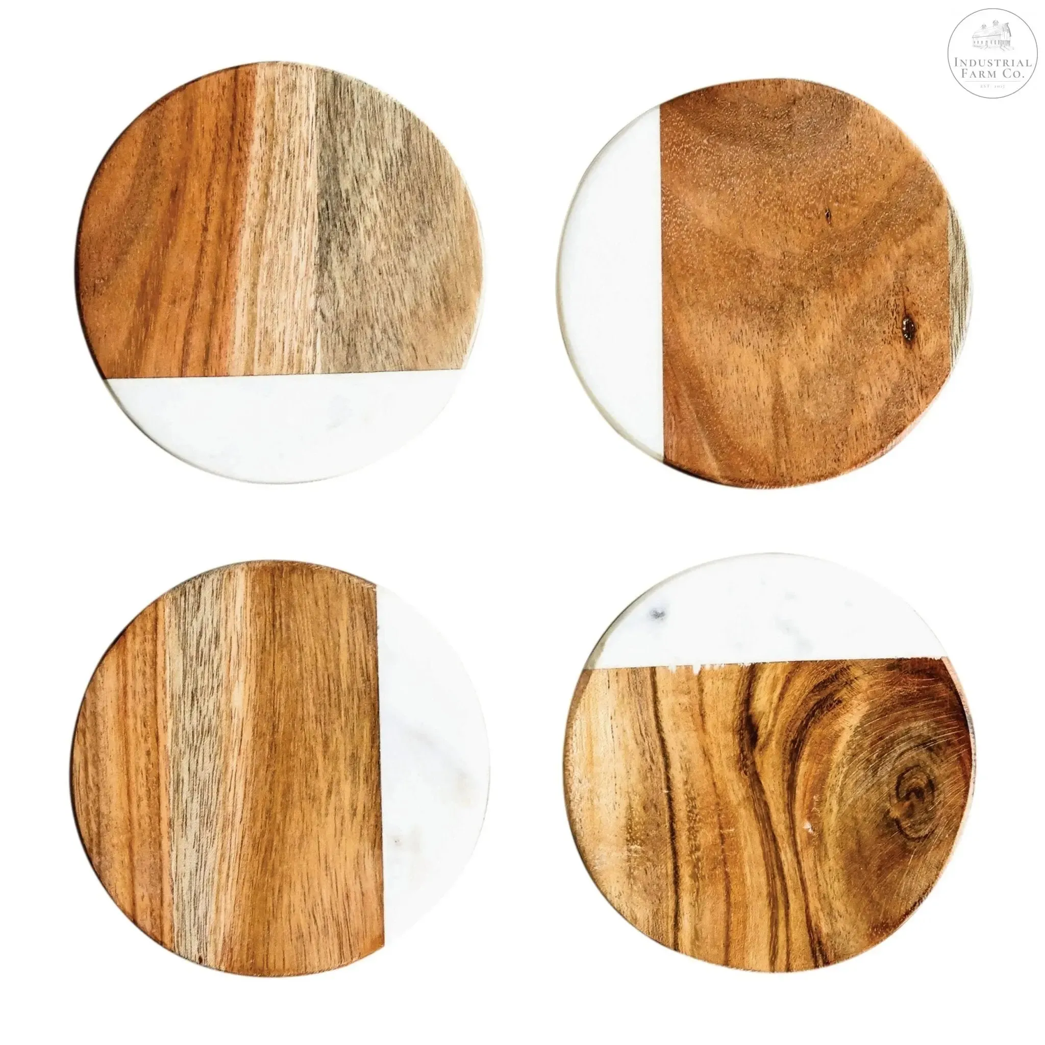 Mango Wood and Marble Coasters