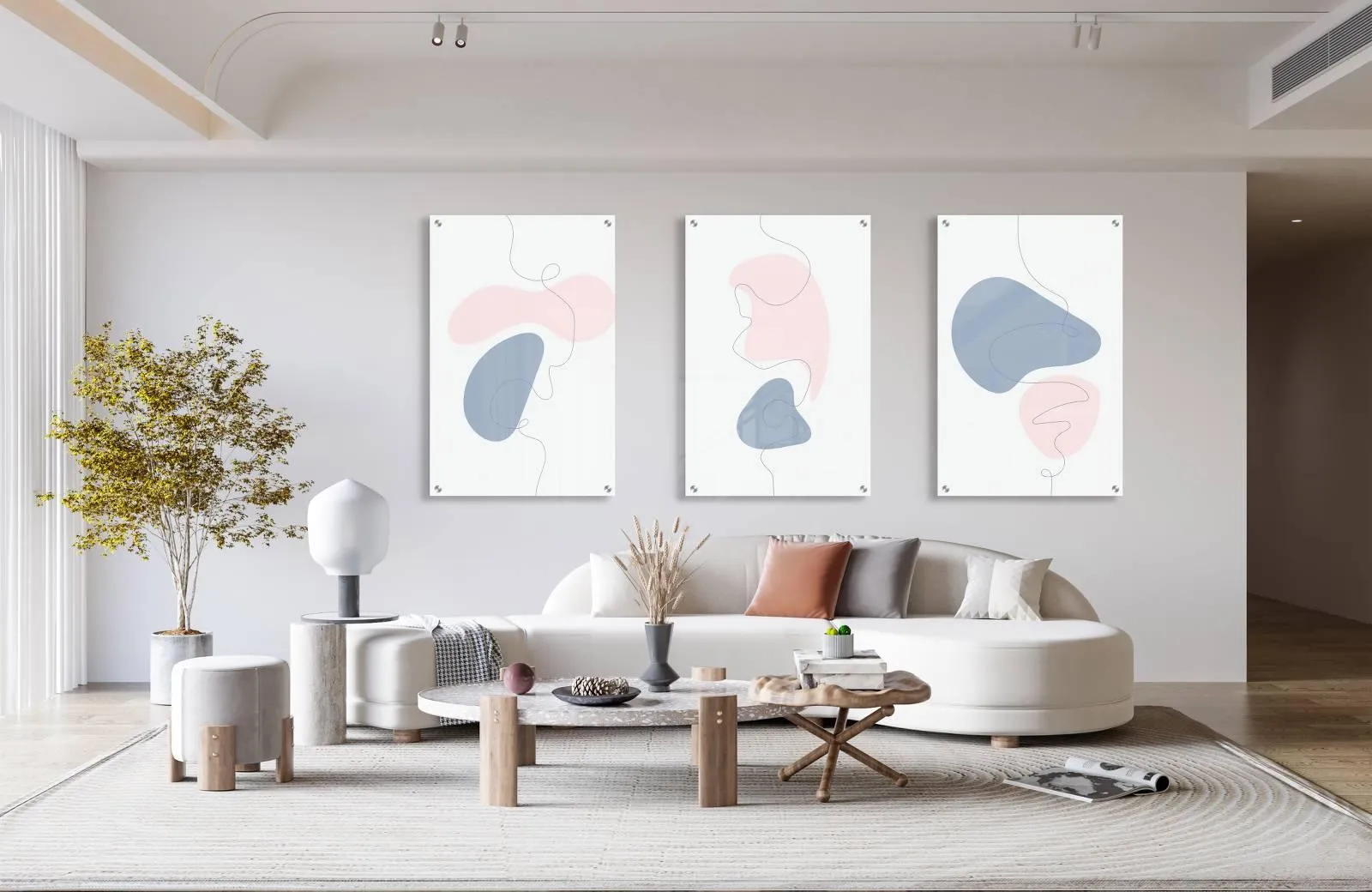 Minimalism Set of 3 Prints Modern Wall Art Modern Artwork