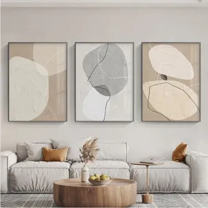 Modern Abstract Zen Pebbles Wall Art Fine Art Canvas Prints Neutral Colors Nordic Posters Pictures For Living Room Bedroom Art Decor