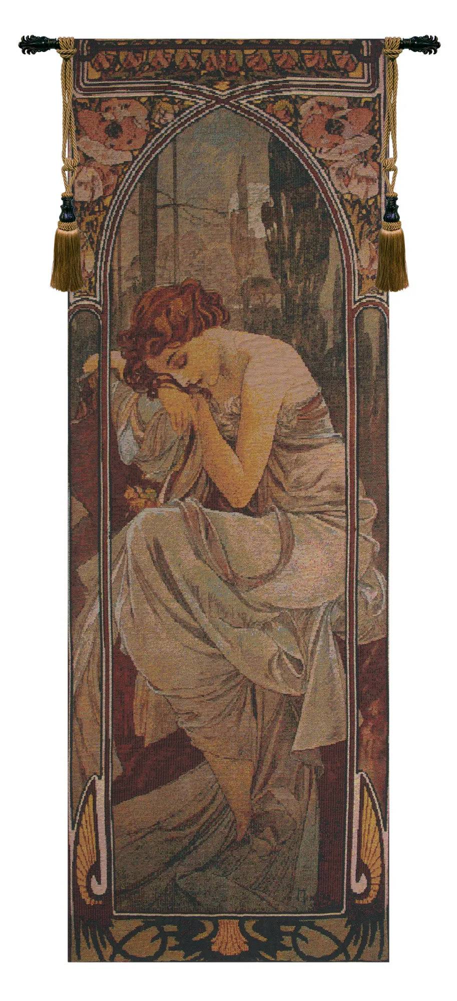 Mucha Nuit Bright Belgian Tapestry Wall Hanging by Alphonse Mucha