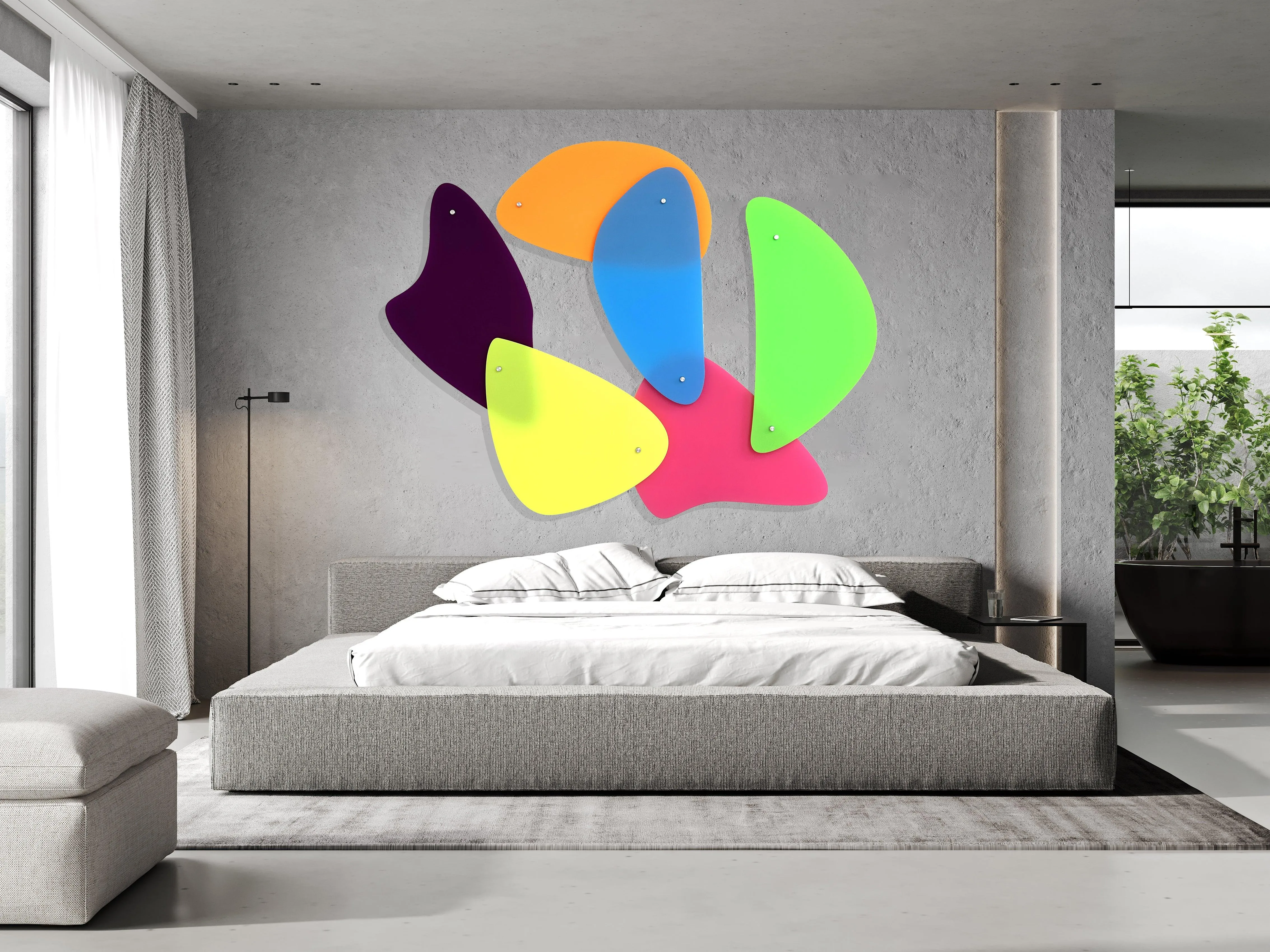 Neon Mosaic Extra Large Wall Sculpture Printed