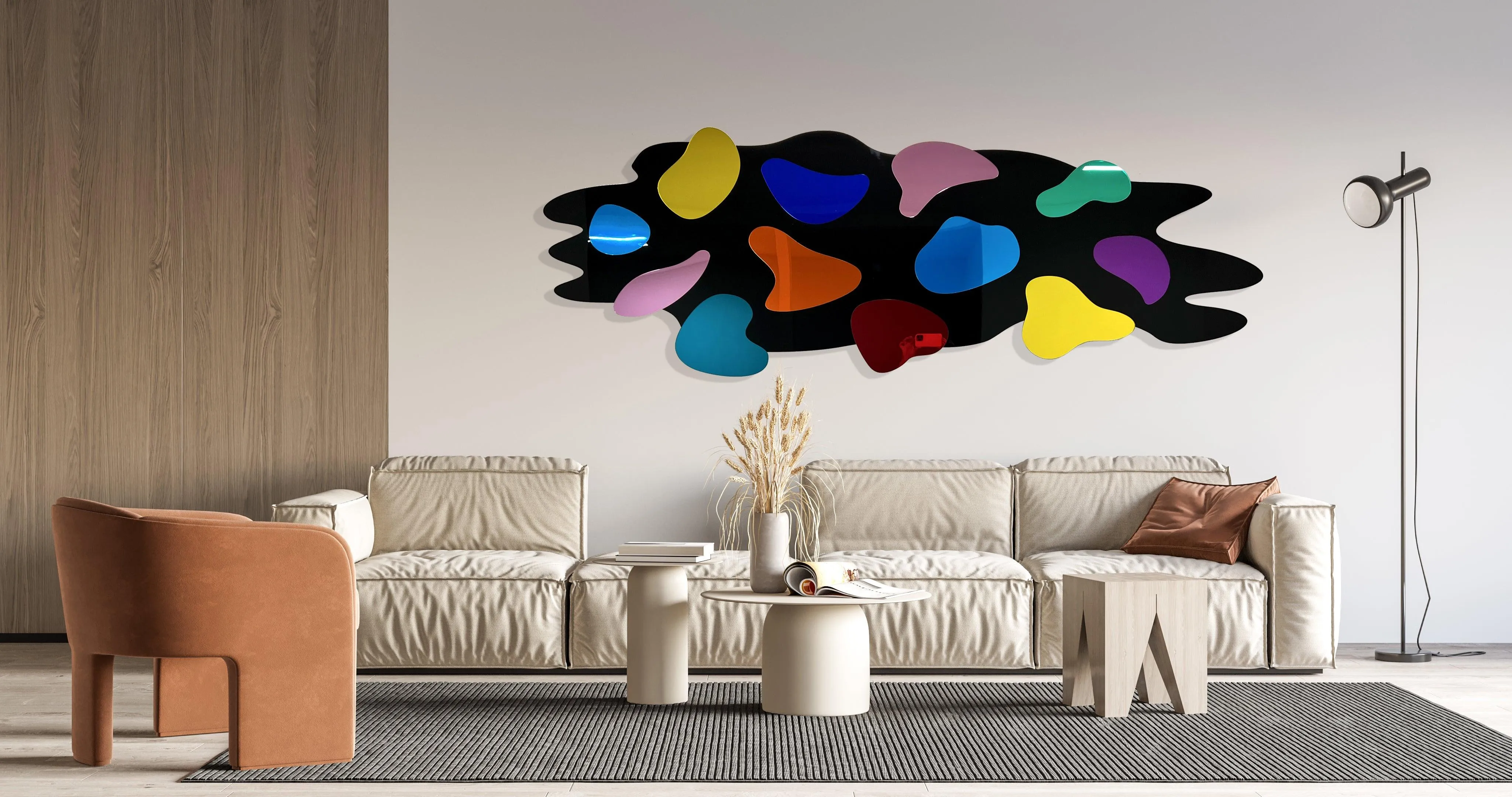 Oversized Multicolor Wall Art Abstract Wall Sculpture