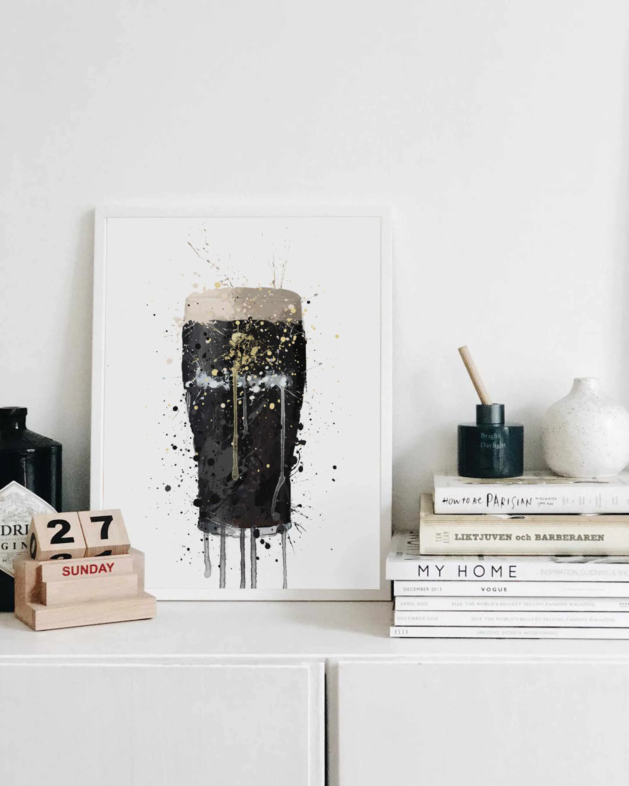 Pint Glass Wall Art Print 'Stout Pout'