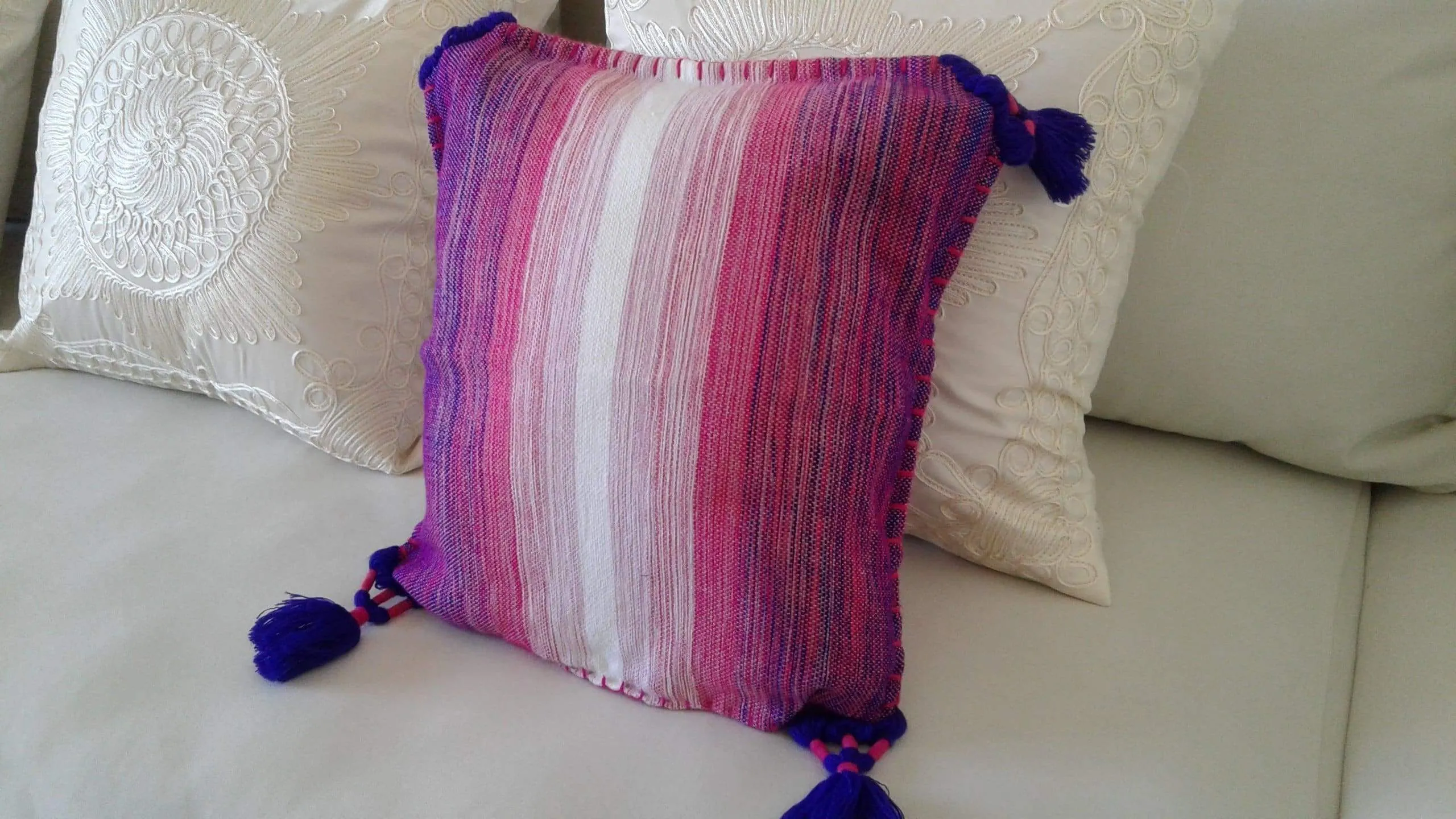 PomPom Cushion Cover from Chefchaouen - Maria