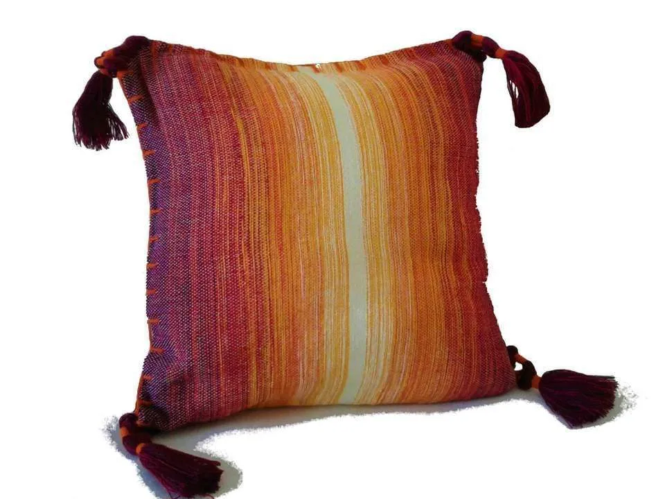 PomPom Cushion Cover from Chefchaouen - Sunrise