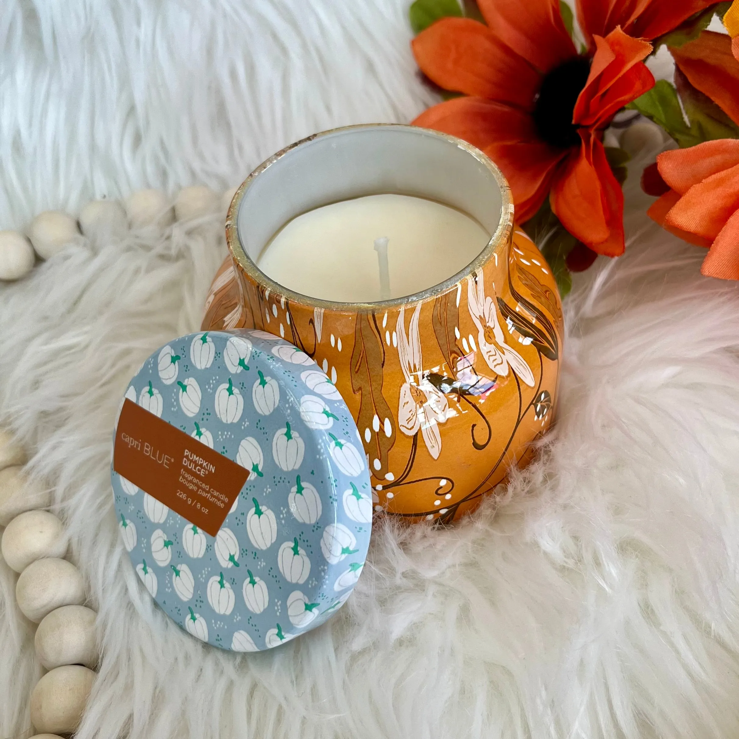 Pumpkin Dulce Patterned Petite 8oz Candle