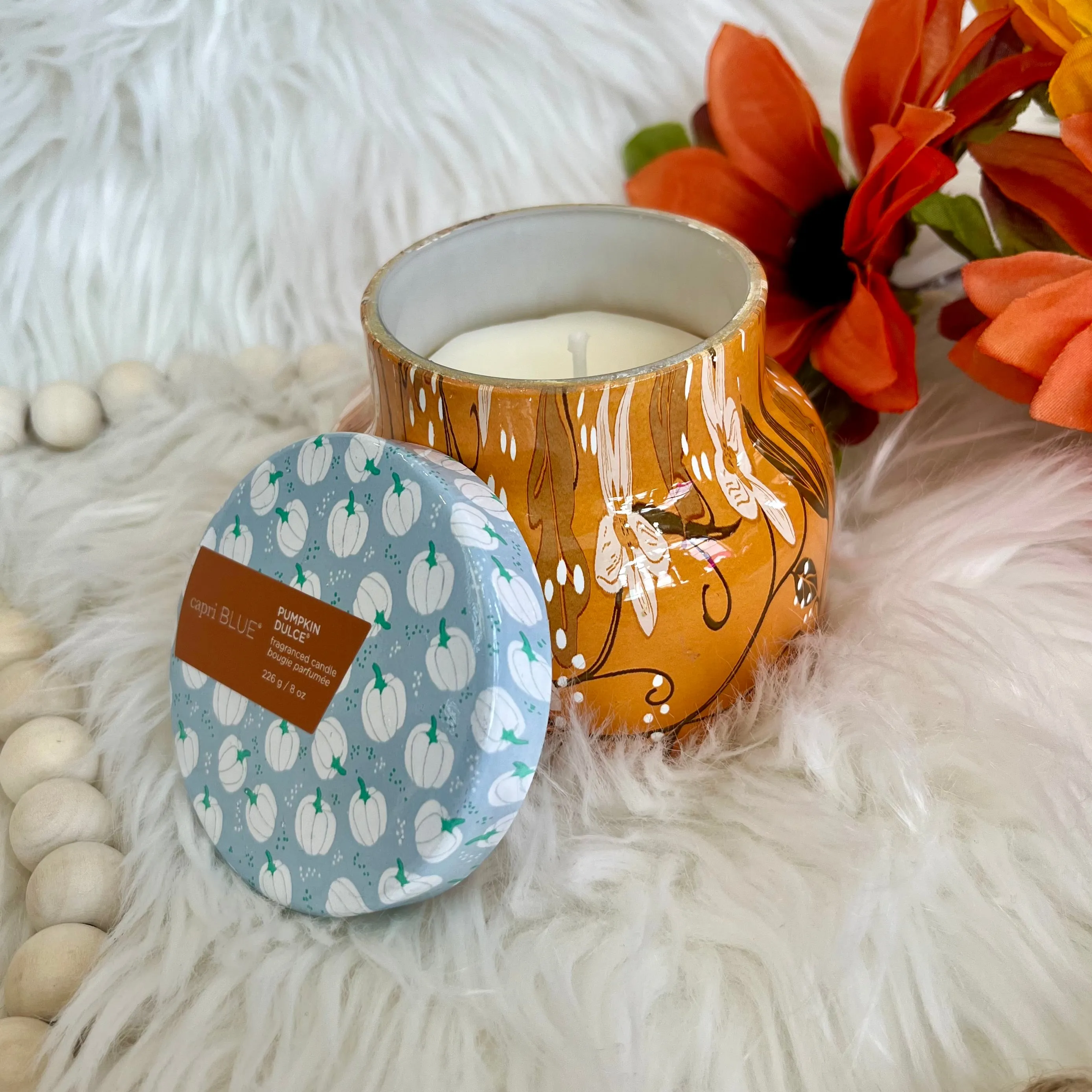 Pumpkin Dulce Patterned Petite 8oz Candle