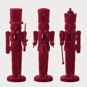 Red Velvet Wooden Nutcracker, 3 Styles