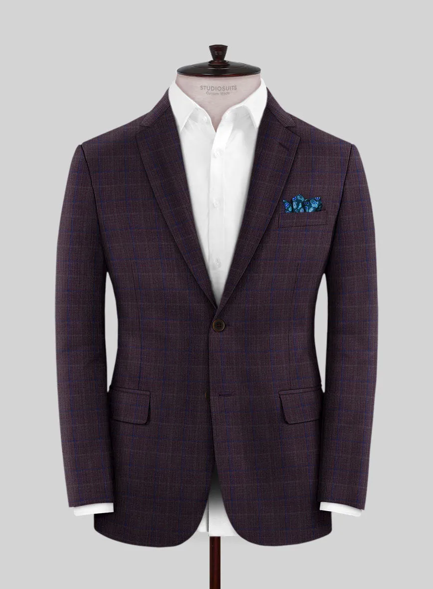 Reda Mulled Wine Checks Wool Jacket