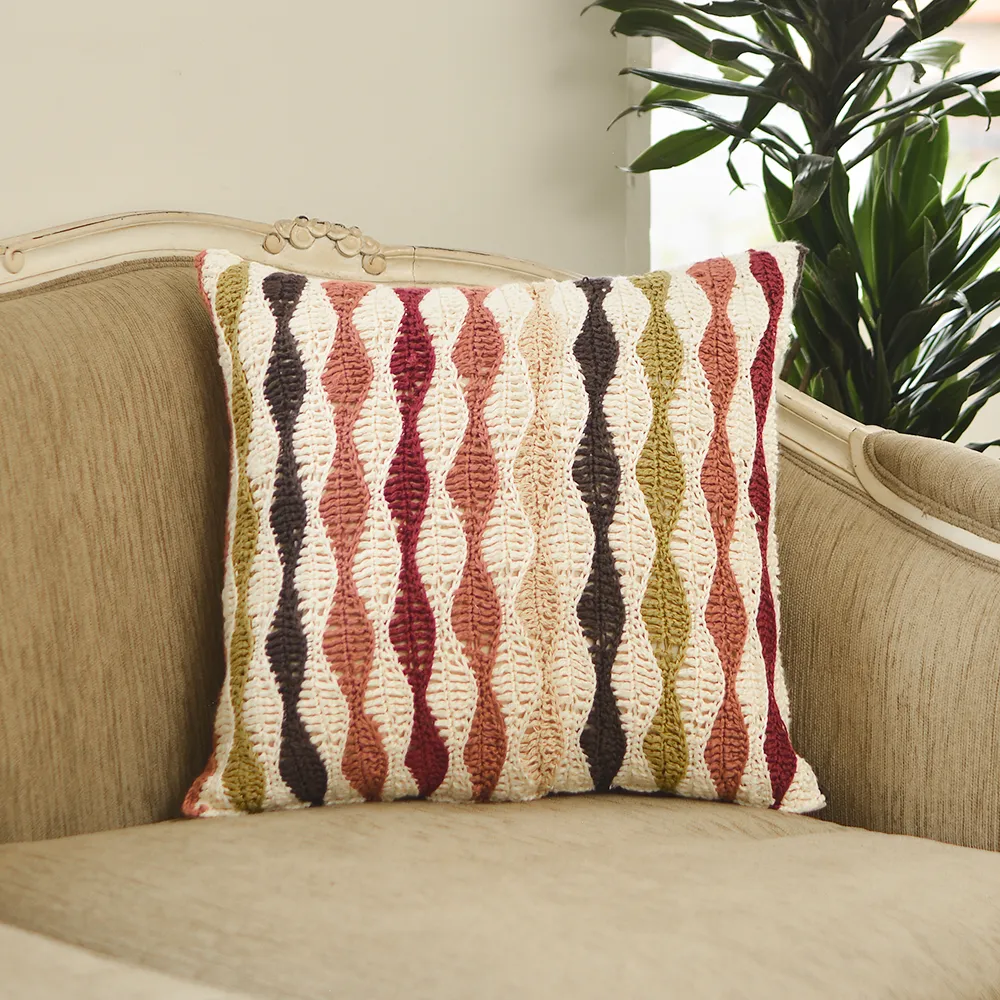 Retro Wave Crochet Cushion Covers, 45cm - SALE HOMEWARES