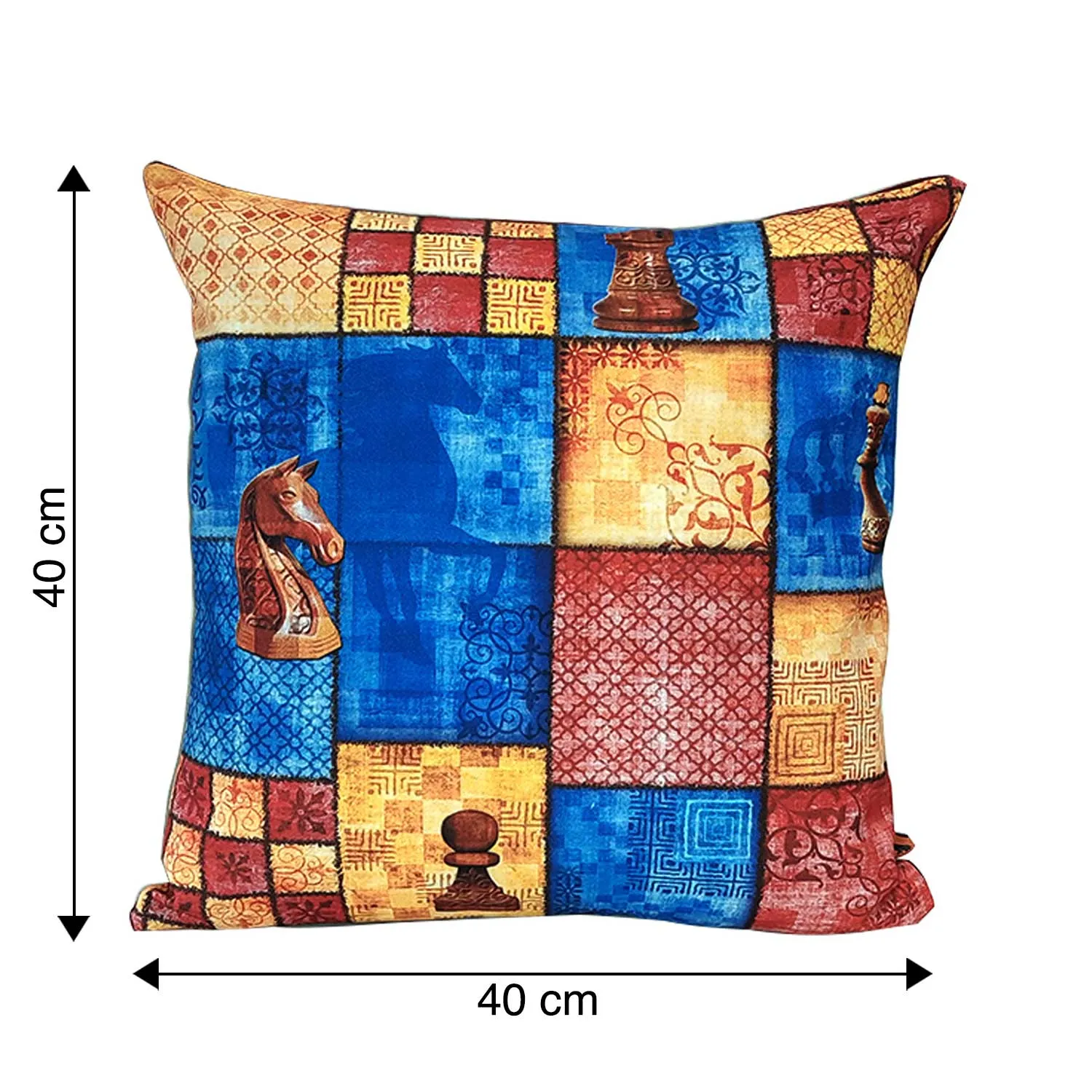 Shatranj Canvas Cushion Covers - 16 in x 16 in - Set of 2