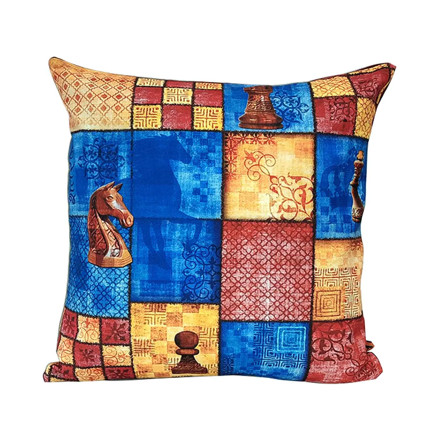 Shatranj Canvas Cushion Covers - 16 in x 16 in - Set of 2