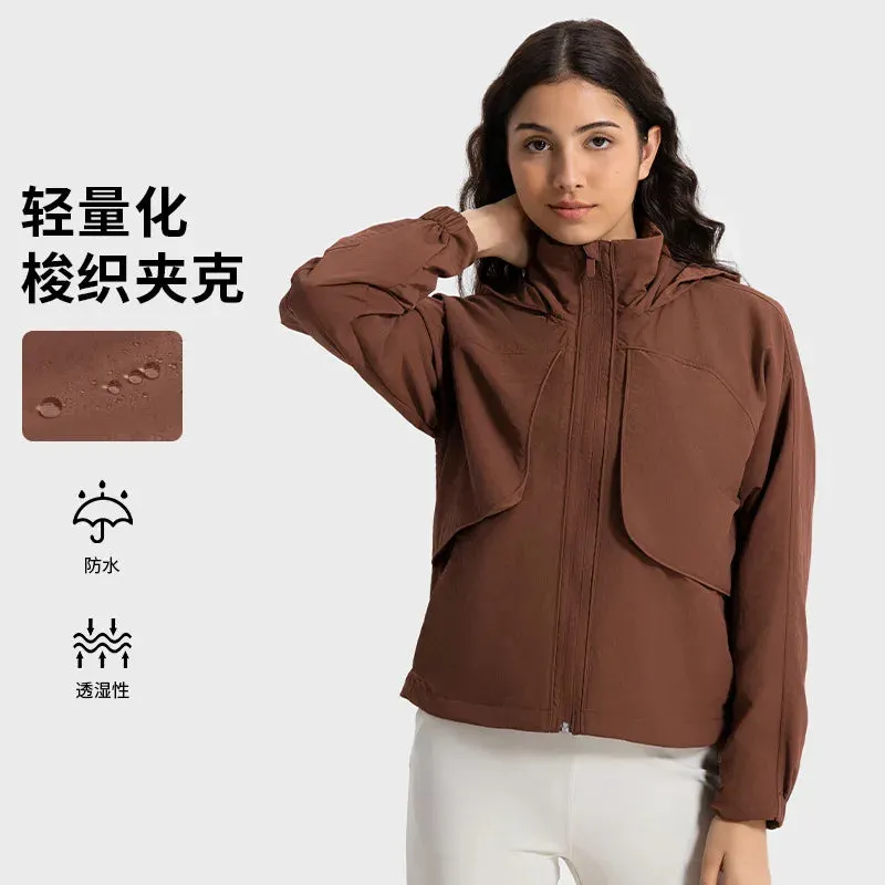 Soft Shell Hooded Jacket, Standing Neck, Two Wear Sports Coat, Waterproof Pocket, Loose Casual Outdoor Jacket, Autumn an