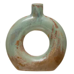 Stoneware Cut Out Vase - Celadon