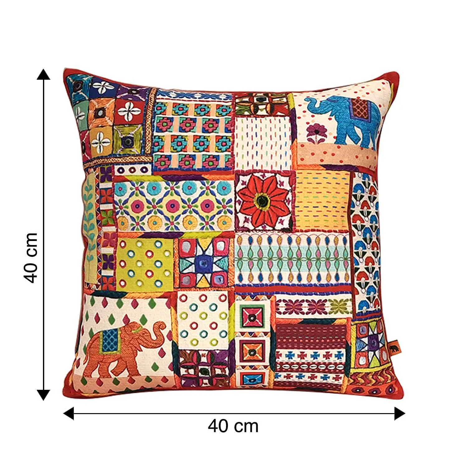 Sui Dhaaga Canvas Cushion Covers - 16 in x 16 in - Set of 2