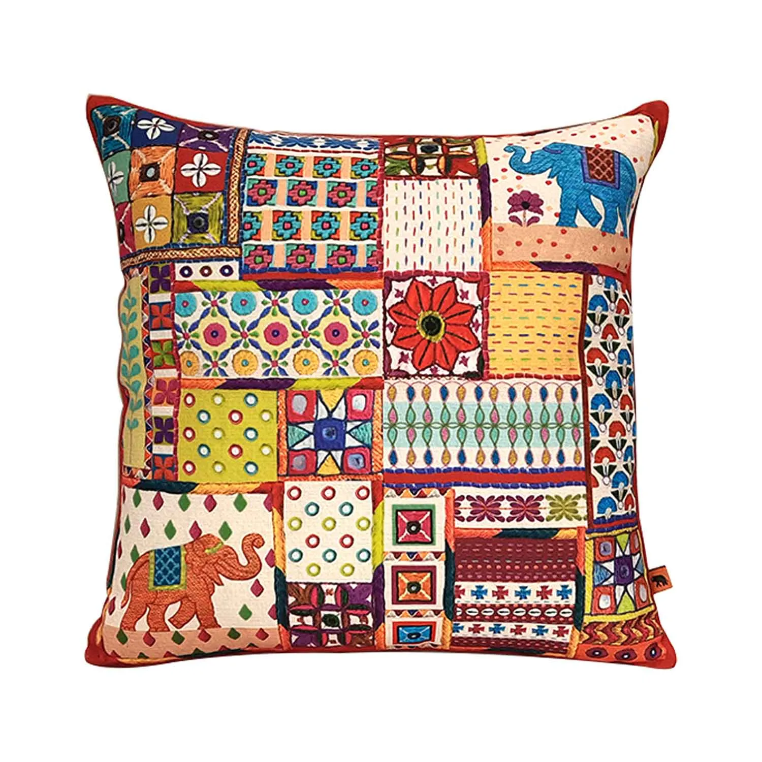 Sui Dhaaga Canvas Cushion Covers - 16 in x 16 in - Set of 2