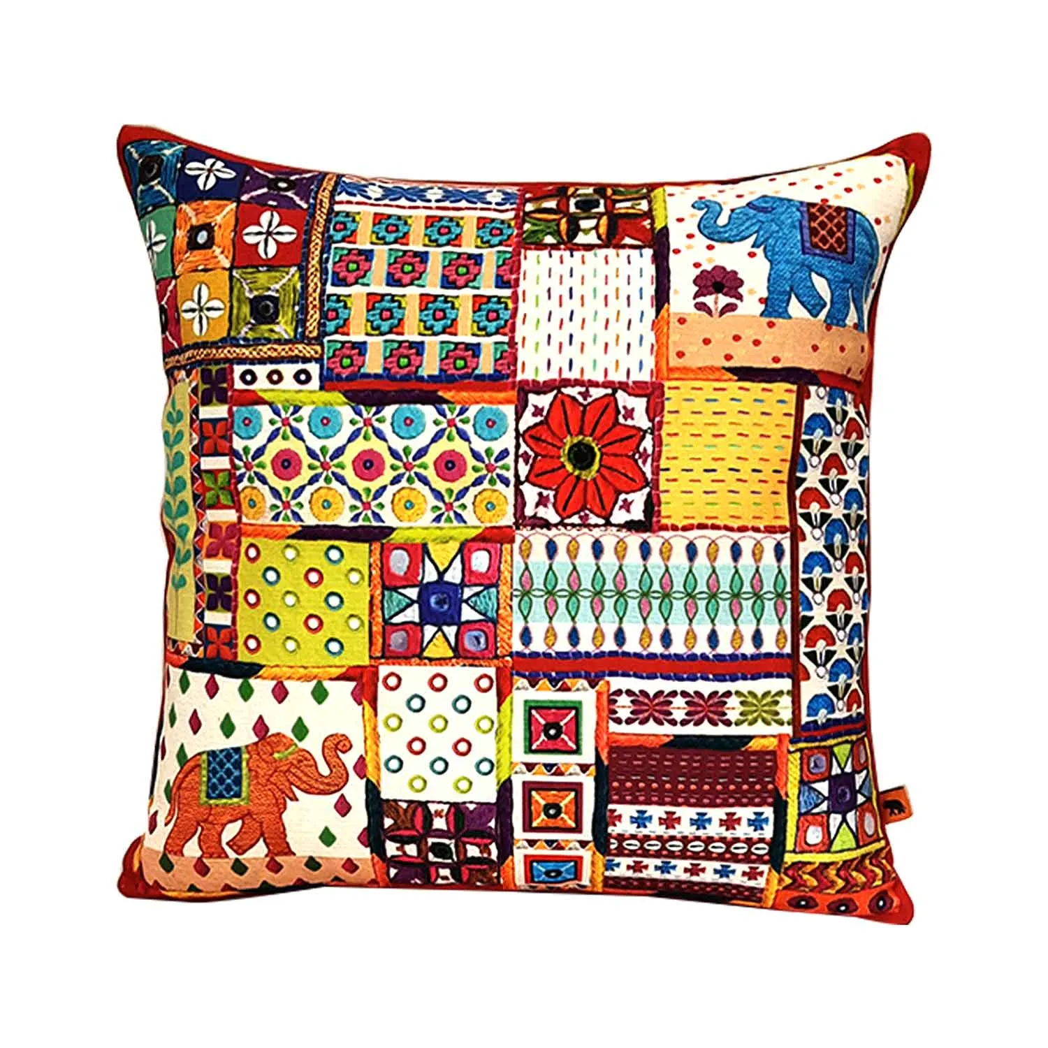 Sui Dhaaga Canvas Cushion Covers - 16 in x 16 in - Set of 2