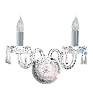 Superlux Hale Chrome & Crystal Chandelier Wall Light 2 x Light