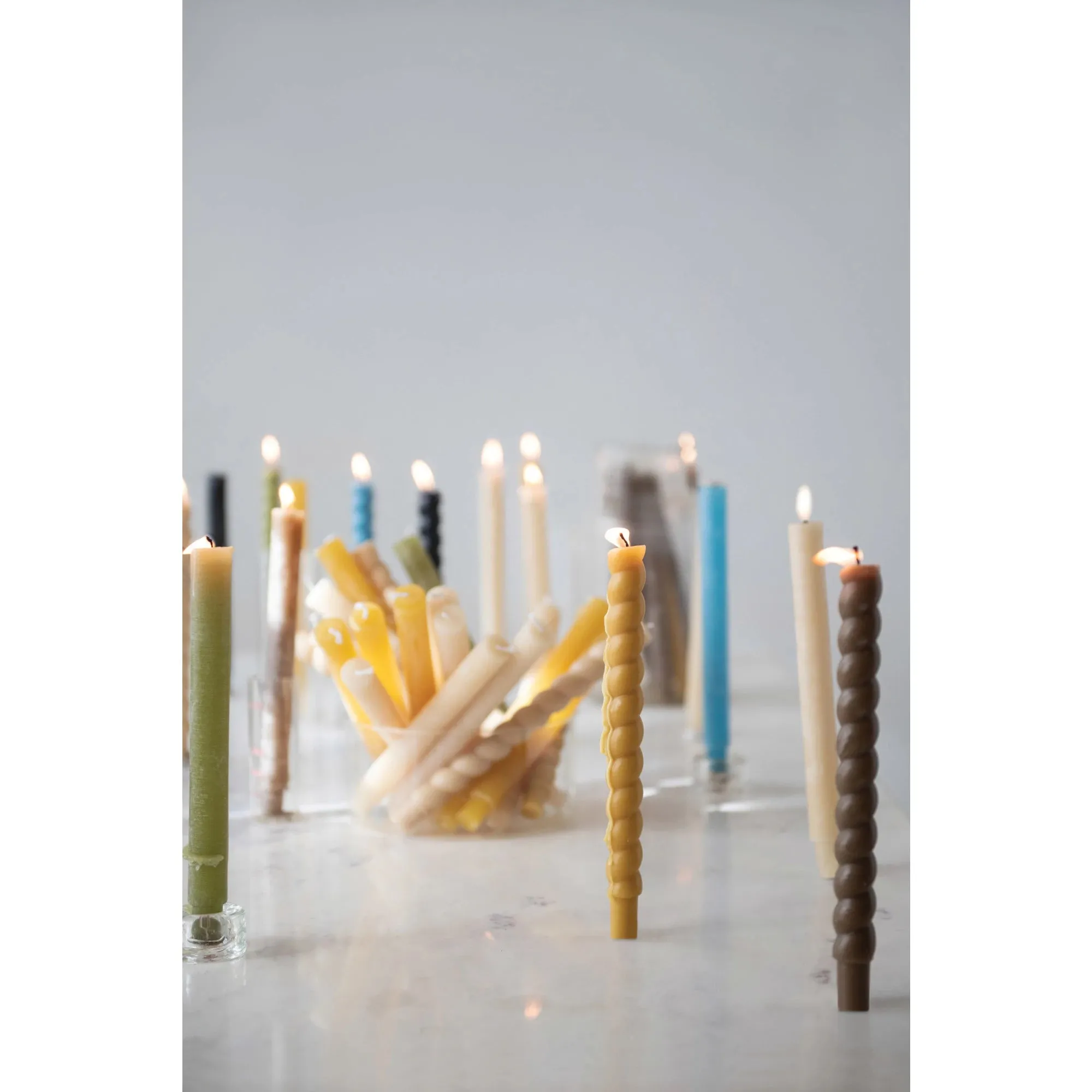 Unscented Taper Candles - Powder Finish (Cream Color)