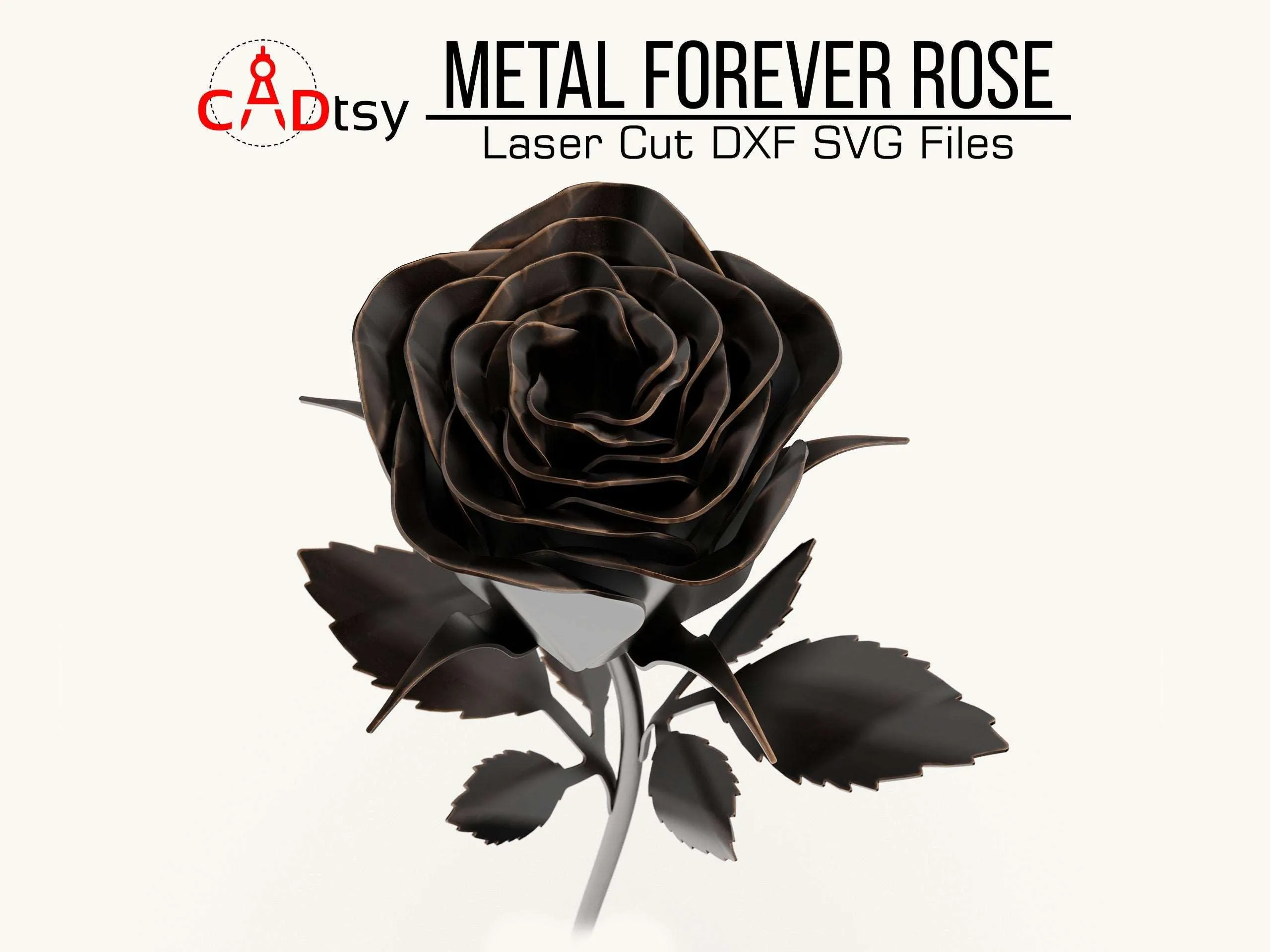 Valentine's Forever Rose DXF / SVG CNC Plasma / Laser Cutting Files. Romantic Decor