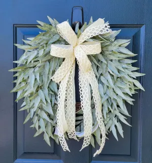 Versatile Bayberry Leaf Wreath - Year Round Decor, Ideal Gift for Her, Farmhouse Chic, Neutral Colors