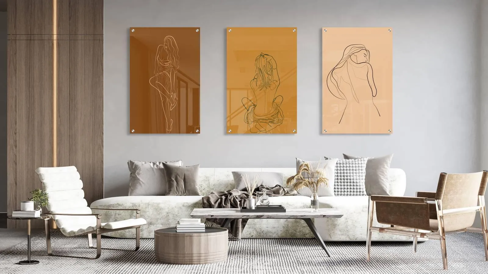 Woman Design Set of 3 Prints Modern Wall Art Modern Artwork