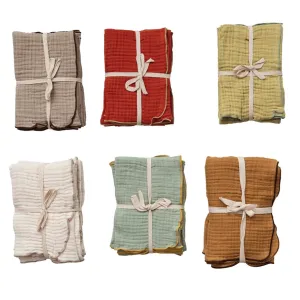 Woven Cotton Double Cloth Napkins 18" Square - Set of 4 Napkins