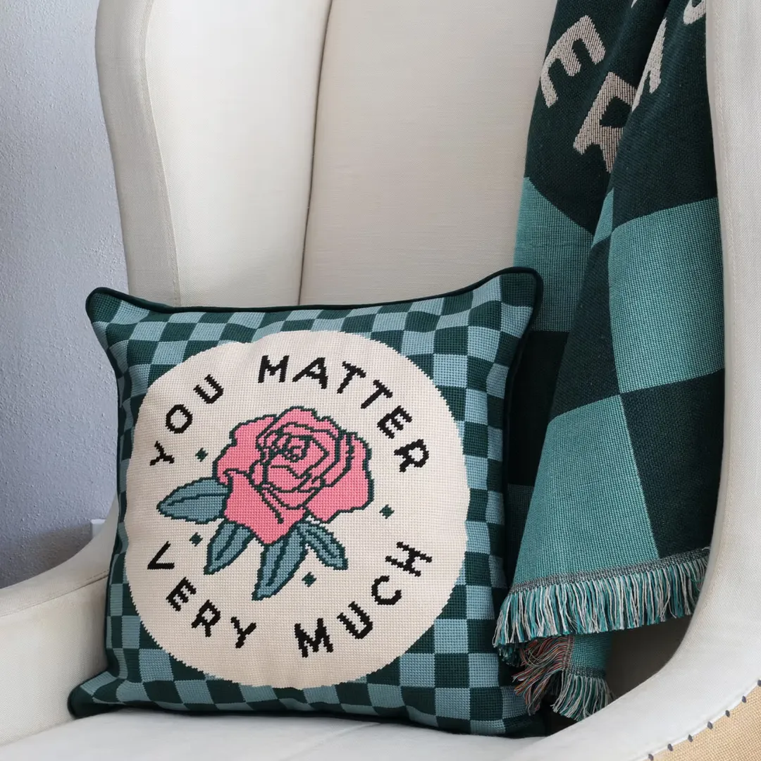 You Matter Very Much Needlepoint Pillow